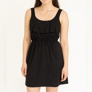 Simple & Cute Black Ruffle Top Dress